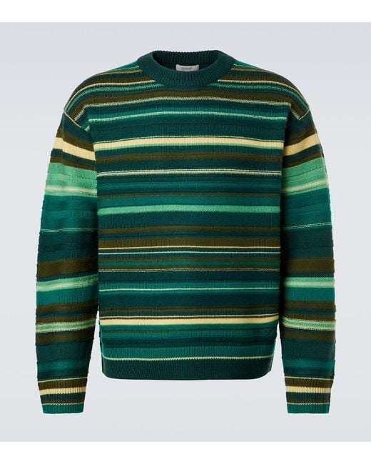 J.W. Anderson Green Striped Wool Sweater for men