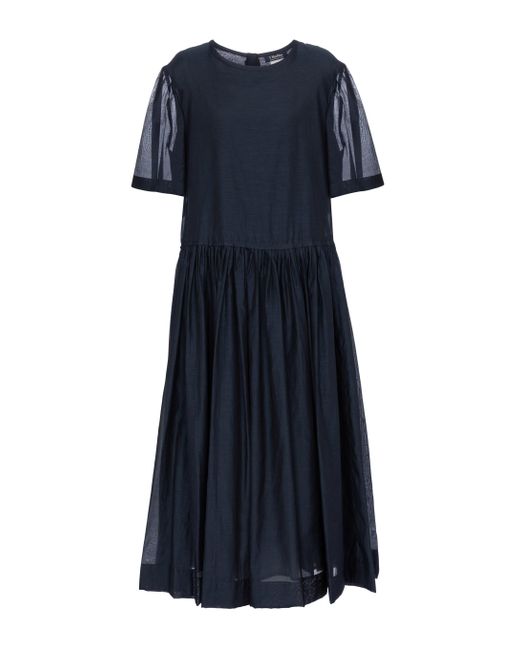 Max Mara Blue Caldeo Cotton And Silk Midi Dress