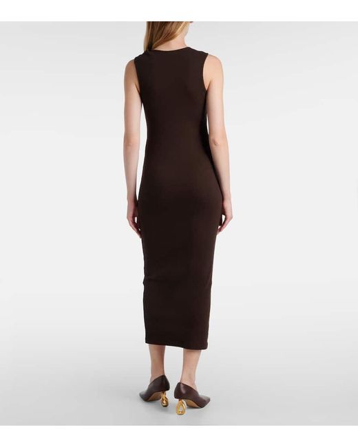 J.W. Anderson Brown Besticktes Maxikleid Aus Baumwolle