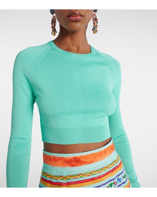 Dolce & Gabbana Green Cropped Sweater
