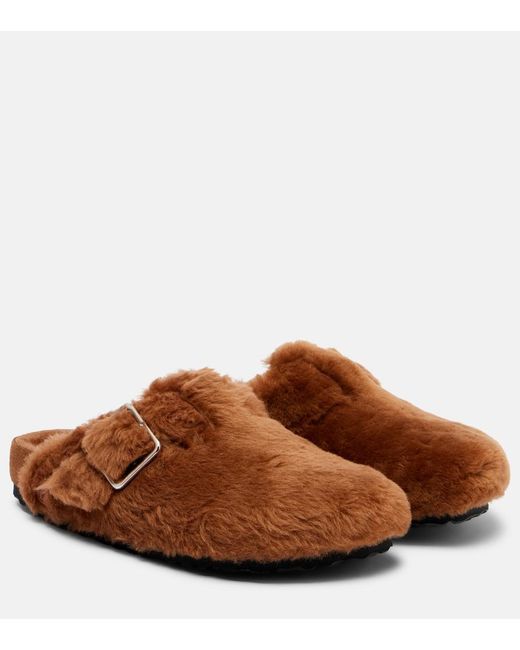 Birkenstock Brown Boston Shearling Clogs