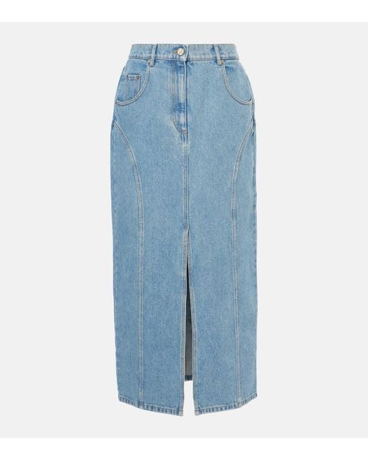 Nina Ricci Blue Denim Midi Skirt