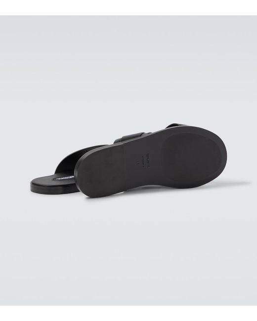 Tom Ford Brown Preston T Leather Sandals for men