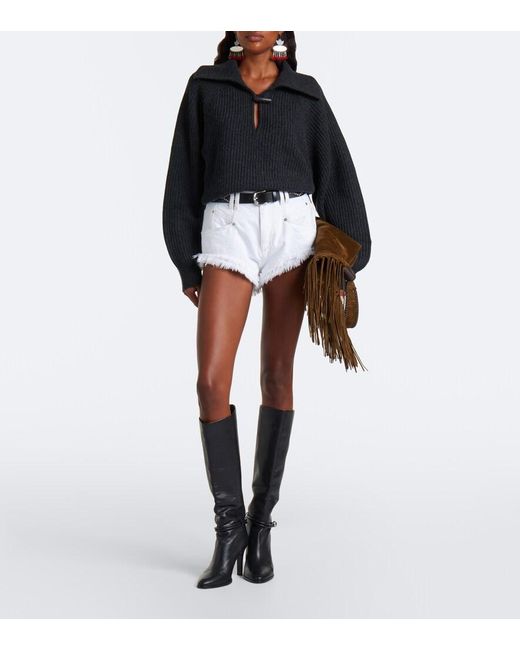 Isabel Marant Black Miranda Wool And Cashmere Polo Sweater