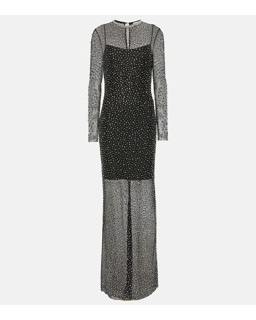 Rebecca Vallance Cecile Crystal-Embellished Gown in Gray | Lyst