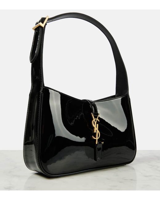 Saint Laurent Black Le 5 A 7 Patent Leather Shoulder Bag