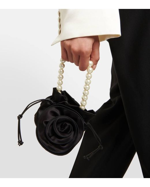 Magda Butrym Black Magda Small Satin Tote Bag