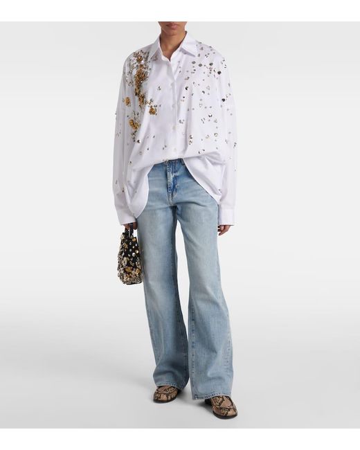 7 For All Mankind Blue Tess Mid-Rise Straight Jeans