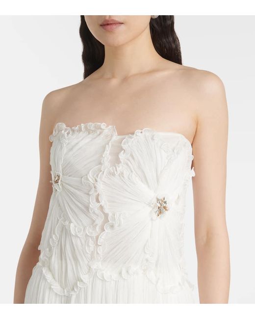 Costarellos White Robe Adamaris Mit Kristallen