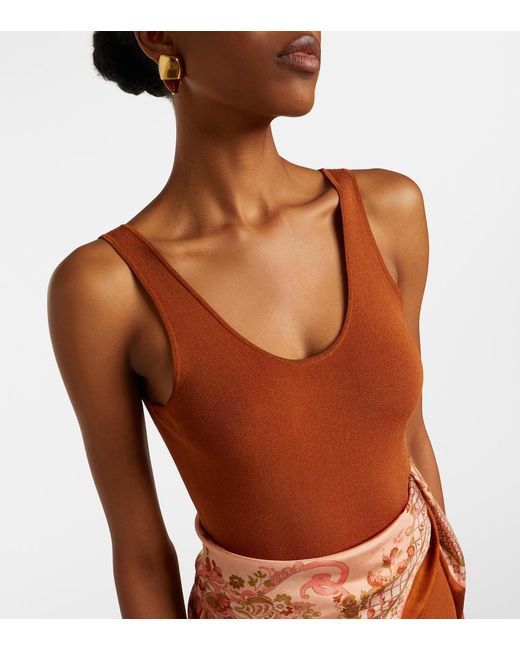 Zimmermann Brown Aster Scarf-Detail Maxi Dress
