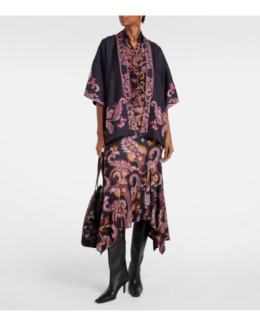 Etro Black Paisley Silk Jacket