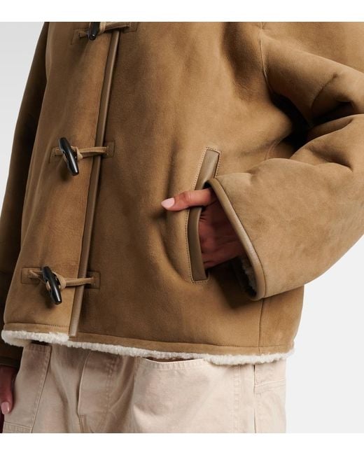 Yves Salomon Brown Reversible Leather And Shearling Jacket