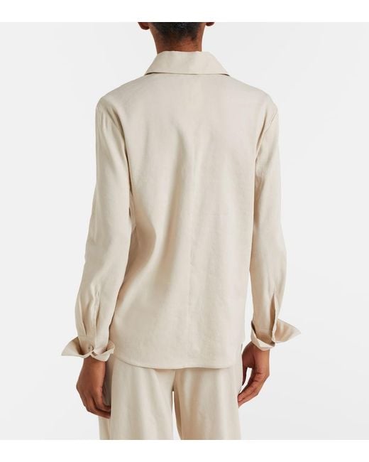 Max Mara Natural Badesse Linen-Blend Shirt