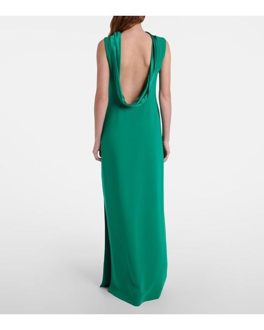 Max Mara Green Aere Cady Maxi Dress