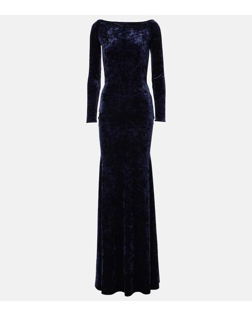 Alex Perry Blue Velvet Gown