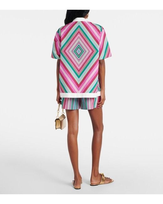 Valentino Pink Printed Cotton Poplin Shirt