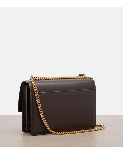 Saint Laurent Black Cassandre Leather Shoulder Bag