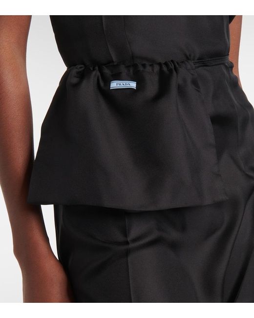 ワンピース PRADA Black Twill Dress Prada Silk Twill Slip Dress in Black | Lyst Canada