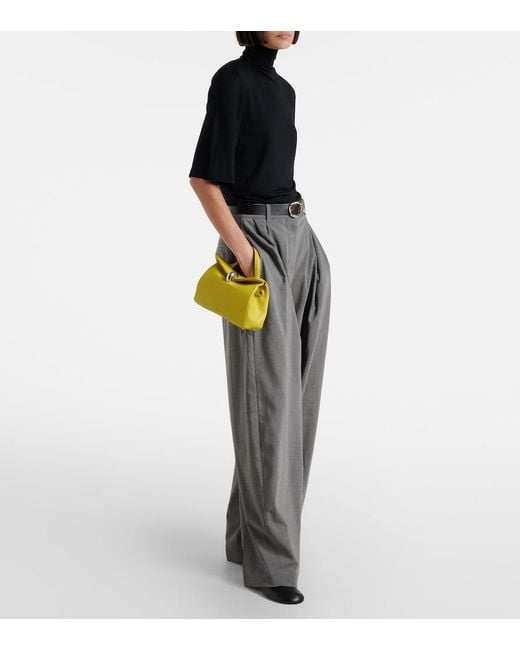 Jacquemus Yellow Valerie Small Leather Top-Handle Bag