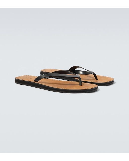 The Row Brown City Leather Thong Sandals for men