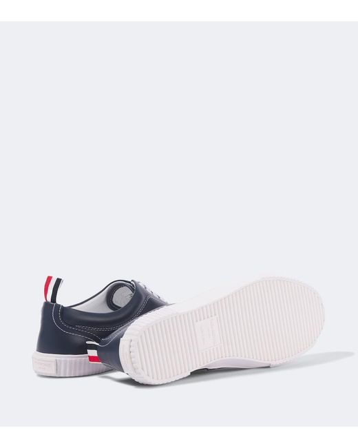 Thom Browne Blue Heritage Leather Sneakers for men