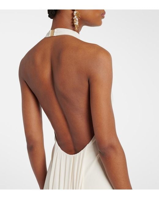 Bananhot White Carrie Halterneck Jersey Maxi Dress