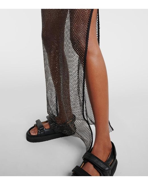 Jonathan Simkhai Gray Inaya Embellished Mesh Midi Dress
