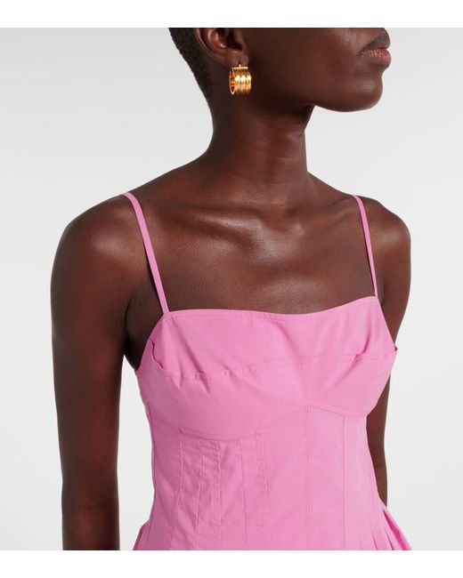Jonathan Simkhai Pink Minikleid Kitt Aus Einem Baumwollgemisch
