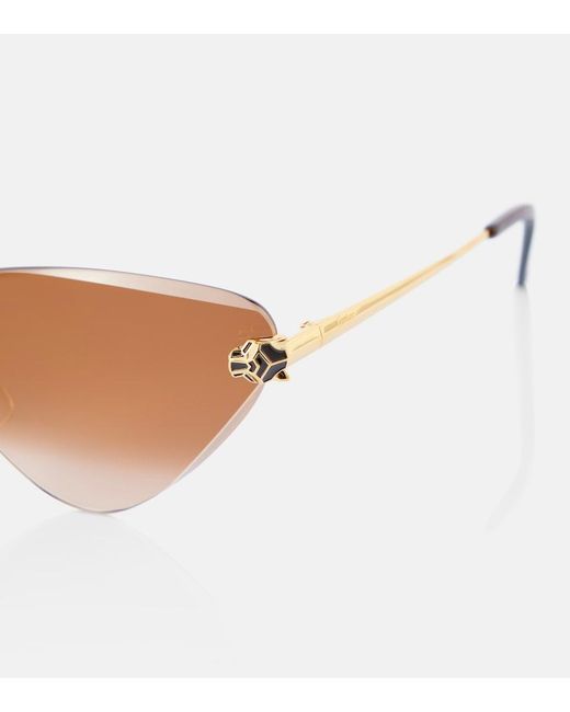 Cartier Brown Panthere De Cartier Cat-Eye Sunglasses