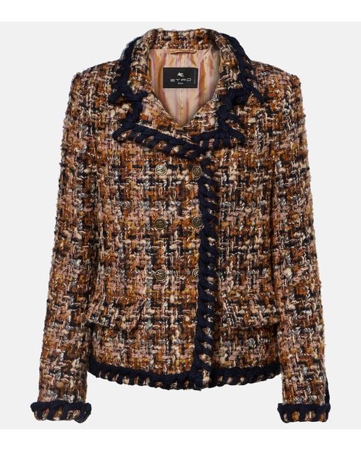 Etro Brown Paisley Tweed Blazer