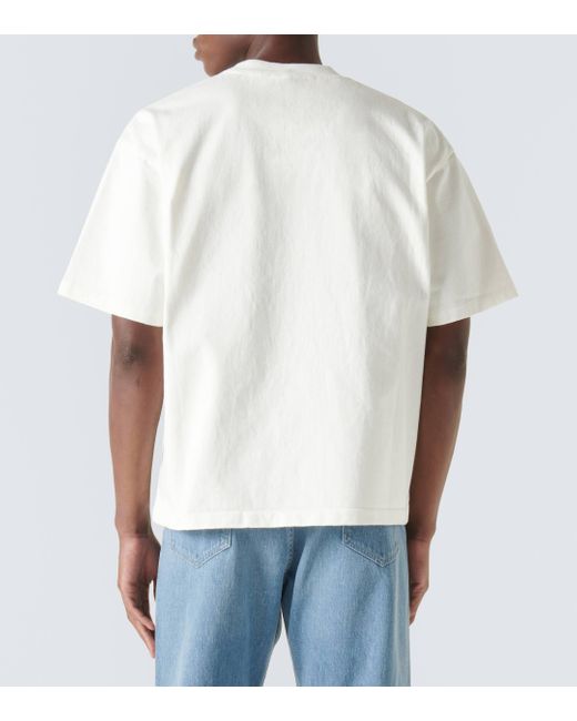 Auralee White Cotton Jersey T-shirt for men