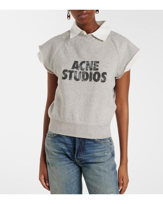 Chaleco De De Jersey De Algodon Con Logo Acne de color Gray