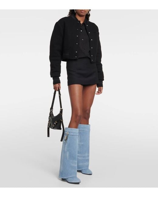 Givenchy Blue Stiefel Shark Lock Aus Denim