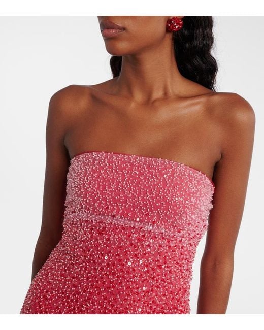 Vestido Largo Con Lentejuelas ROTATE BIRGER CHRISTENSEN de color Red