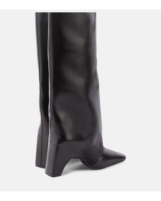 Coperni Black Bridge Leather Knee-High Boots