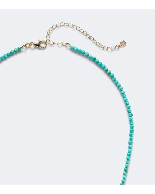 Sydney Evan Blue Icon Heart 14Kt Beaded Necklace With And Diamond