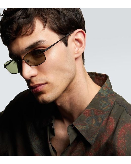 Our Legacy Green Librarian Rectangle Sunglasses for men
