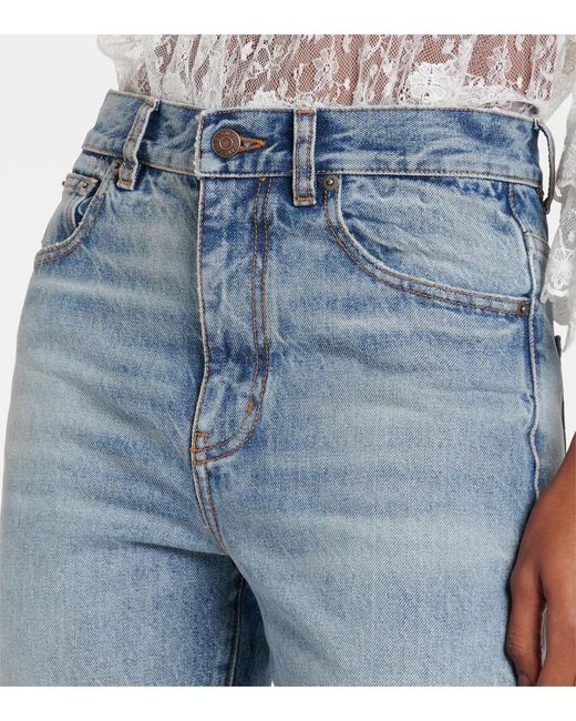 Jeans Flared Con Patchwork Chloé de color Blue