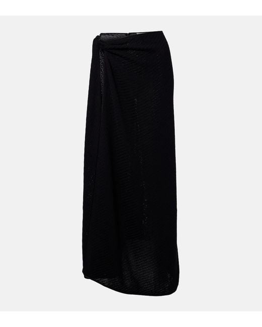 Christopher Esber Black Knitted Cotton-Blend Maxi Skirt