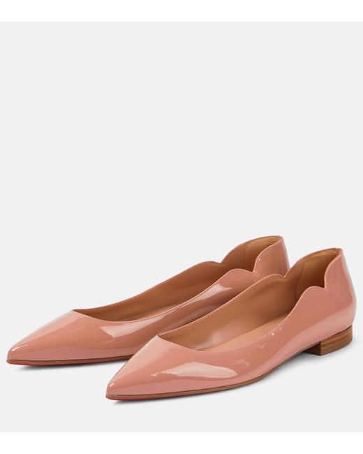 Christian Louboutin Brown Hot Chickita Patent Calfskin Ballet Flats