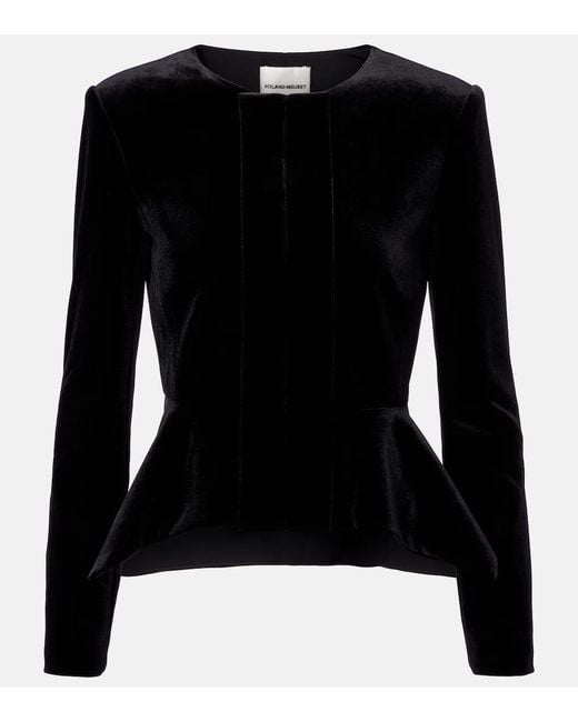 Roland Mouret Black Jacke Aus Samt