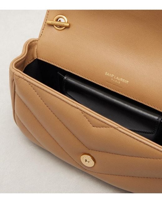 Saint Laurent Natural Schultertasche Lou Lou Mini Aus Leder