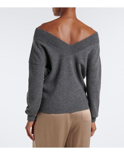 Pullover Off-Shoulder di Tom Ford in Gray