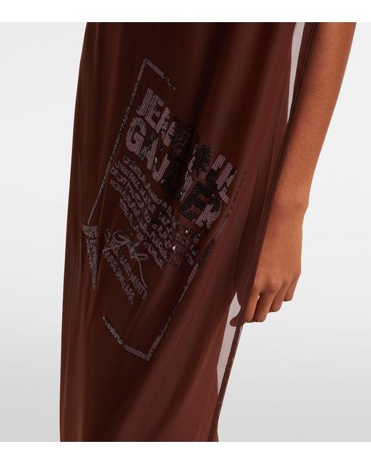 Robe Longue En Tulle A Sequins Jean Paul Gaultier en coloris Purple