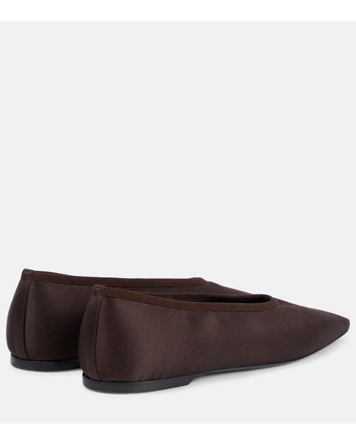 Totême Brown Satin Ballet Flats