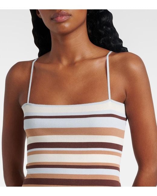 Faithfull The Brand White Citara Knitted Cotton-Blend Minidress