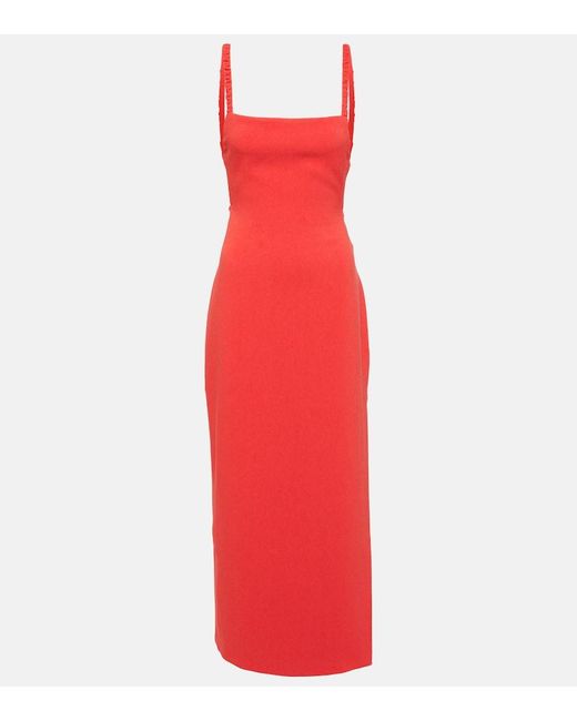 Sir. The Label Red Spoerri Cutout Maxi Dress
