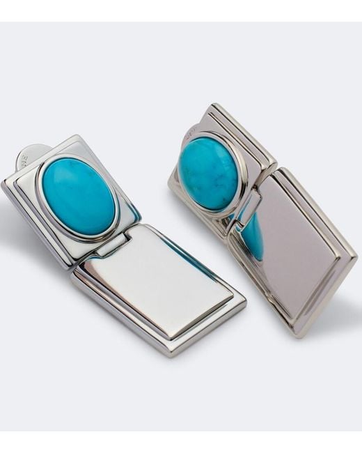 DEHANCHE Blue Embellished Pendant Earrings