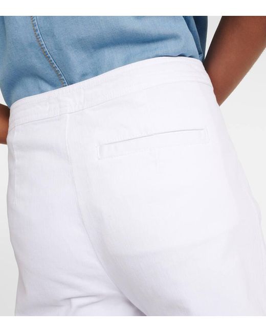Pantalones anchos de tiro alto FRAME de color White