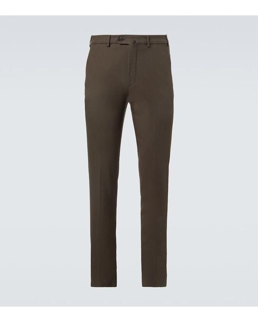 Loro Piana Gray Carlo Cotton-Blend Chinos for men